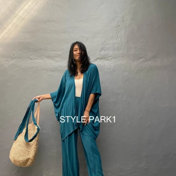 STYLE PARK - 4PCS KIMONO SET w/ALADDIN PANTS, BAG & BELT - ONE SIZE - Picture 10 of 10